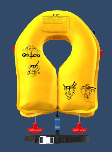 Twin-Cell Life Vest: EAM XF-35 Series - P/N P01074-101W 5 years (Commercial, Military) - With Whistle