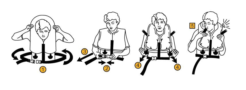 Twin-Cell Life Vest: EAM XF-35 Series - P/N P01074-101WC 5 years (Commercial, Military) - Crew, with whistle - Batch 20